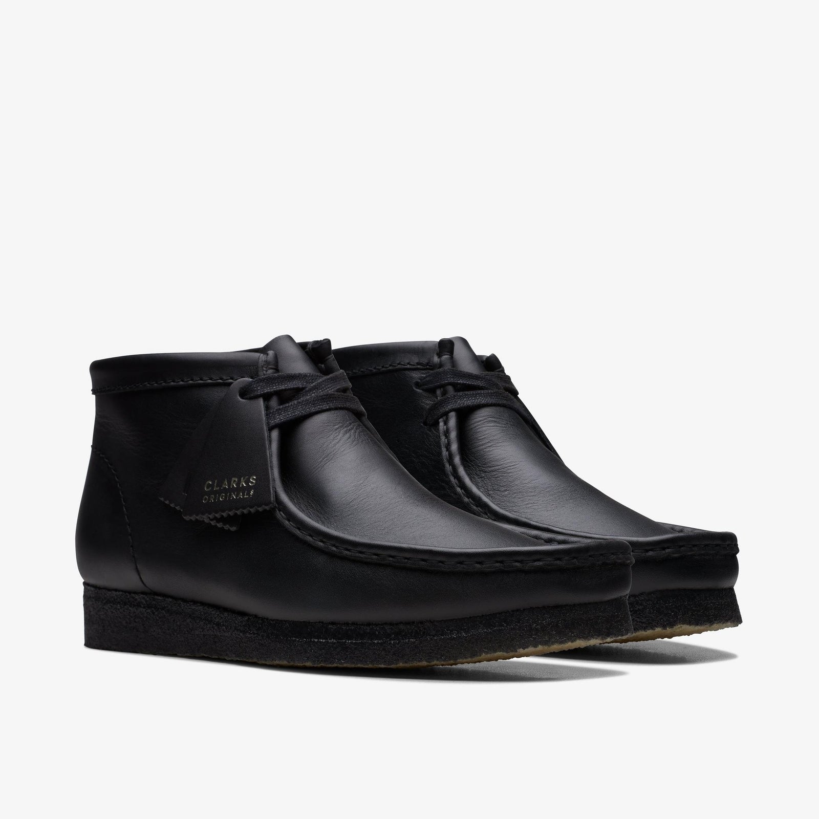 Clarks Men's Wallabee Boots 26155512  Black Leather